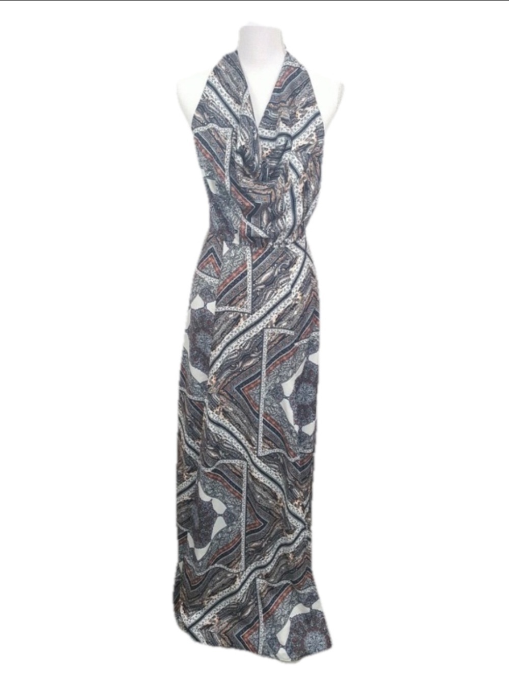 The Jetset Diaries Skye Maxi Dress XS-L NWT Scarf Print Cowl Neck Tie Back Boho